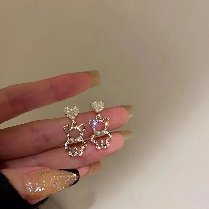 Cute Heart & Teddy Earrings - Image 4