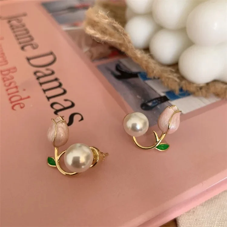 Tulip Flower Earwrap Earrings- can be worn in multiple ways - Image 5