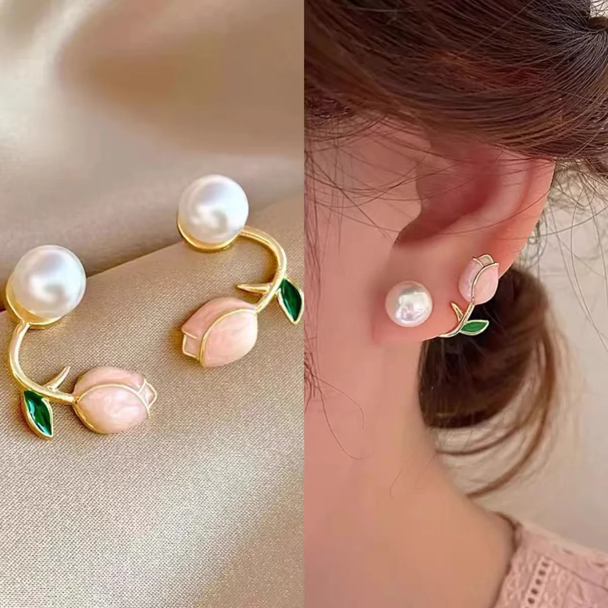 Tulip Flower Earwrap Earrings- can be worn in multiple ways - Image 6